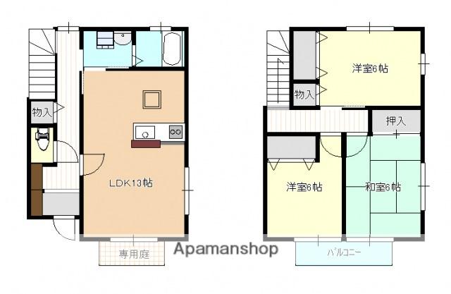 サニースクエアＡ棟(3LDK)の間取り写真
