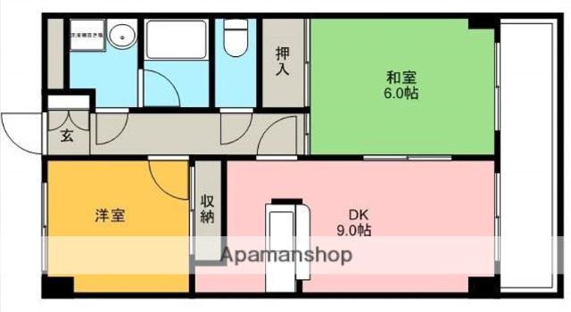 双葉ヒルズ横川駅前(2DK/3階)の間取り写真