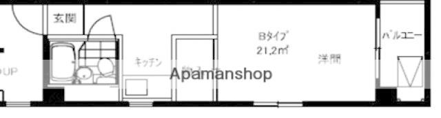 クレインリバーサイド(1K/2階)の間取り写真