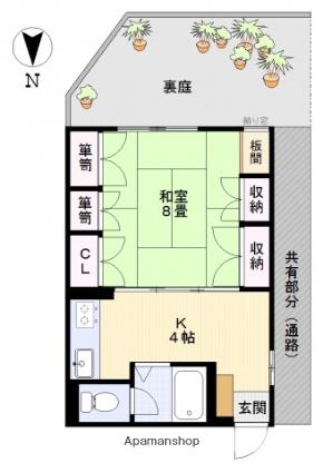 タウンハイツ昭和(1K/1階)の間取り写真