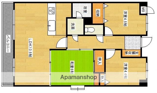 クシティガルバビル(3LDK/6階)の間取り写真