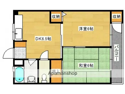竹内マンション(2DK/3階)の間取り写真
