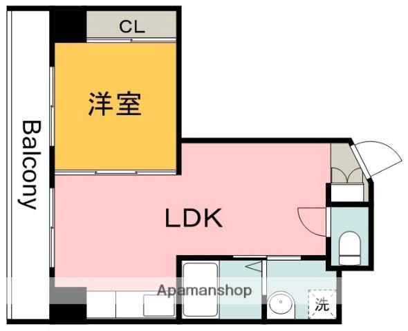 セブンセブンきむら(1LDK/4階)の間取り写真