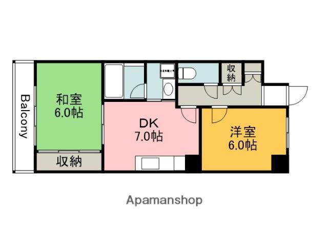 光町ハイム(2DK/4階)の間取り写真