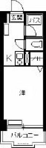 パティオ舟入(1K/3階)の間取り写真
