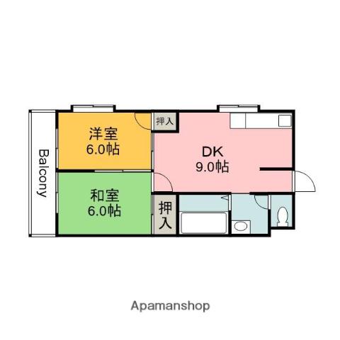 森田ビルNO1(2DK/4階)の間取り写真