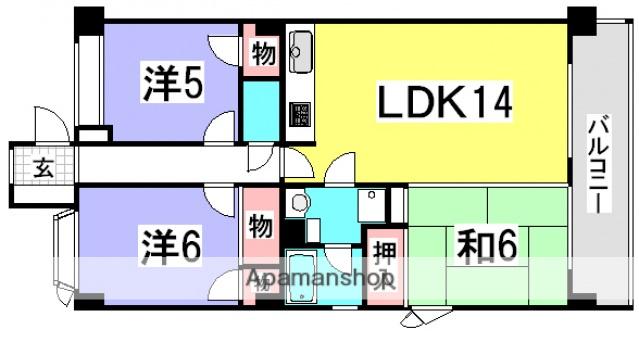 第3橘谷ビル(3LDK/3階)の間取り写真