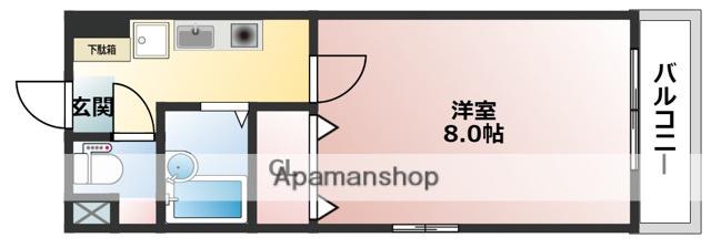 庚午坂本ビル(1K/3階)の間取り写真