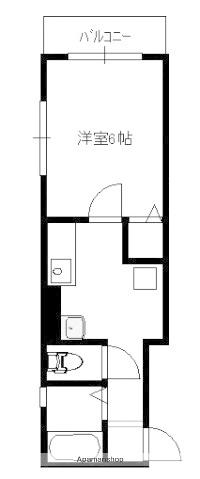 アミティ白島(1K/4階)の間取り写真