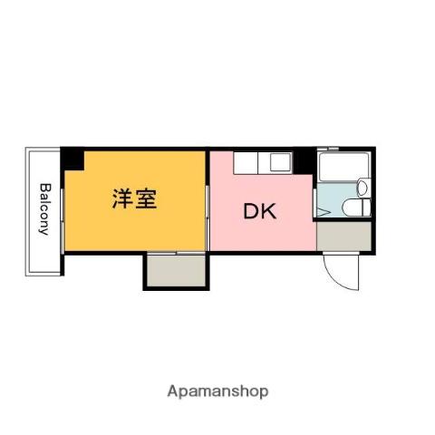 玉井ビル(1DK/4階)の間取り写真