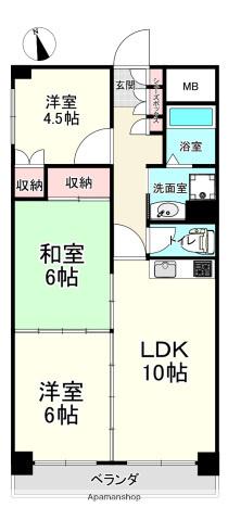 コンフォート宝町(3LDK/8階)の間取り写真