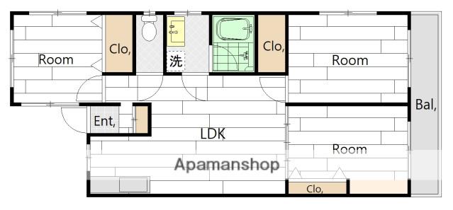 安永ビル(3LDK/2階)の間取り写真