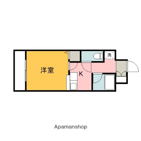 スカイNフルタ(1K/4階)の間取り写真