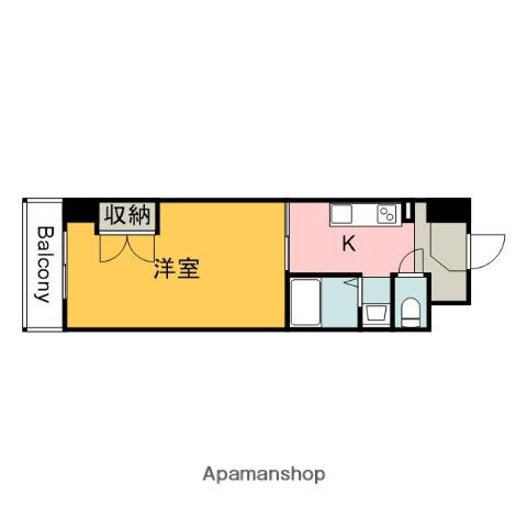 PACE(1K/6階)の間取り写真