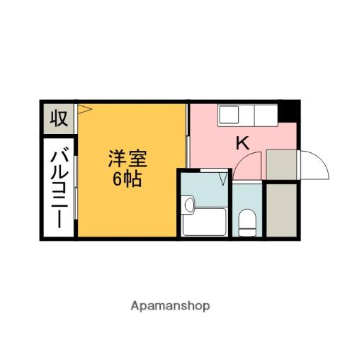 にしたやビル(1K/7階)の間取り写真