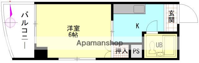 メゾン羽衣(1K/2階)の間取り写真