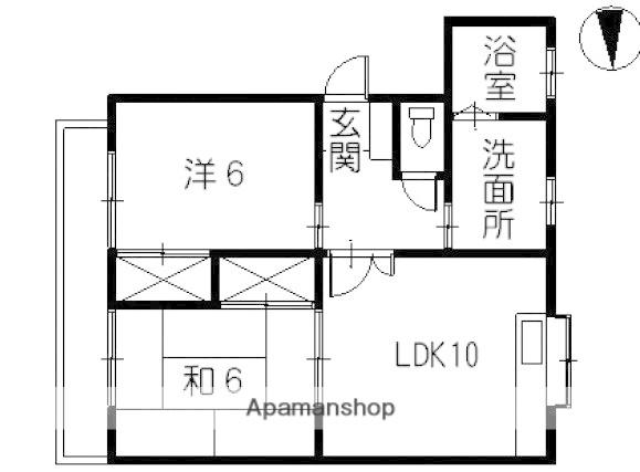 パル翠町(2LDK/1階)の間取り写真
