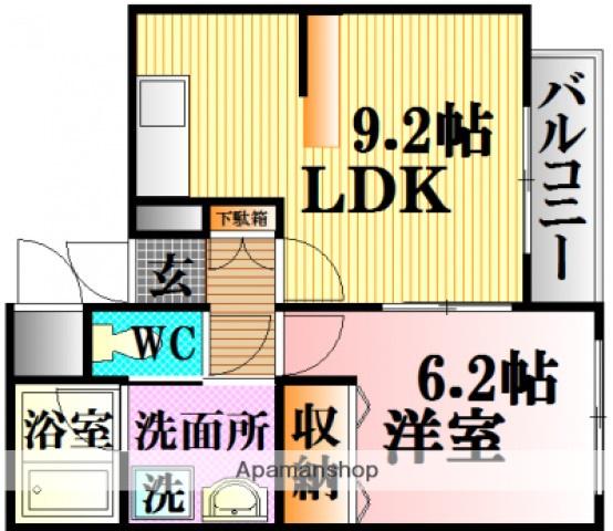 バロンズコート(1LDK/1階)の間取り写真