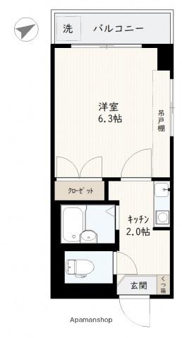 シャンポール昭和町(1K/3階)の間取り写真