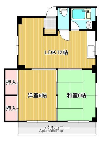 サンストリーム(2LDK/4階)の間取り写真