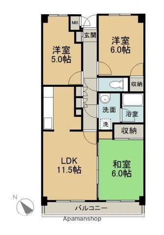 マイン東高須(3LDK/3階)の間取り写真