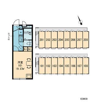 レオパレス江波東一丁目(1K/1階)の間取り写真