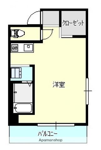 J・H的場(ワンルーム/4階)の間取り写真