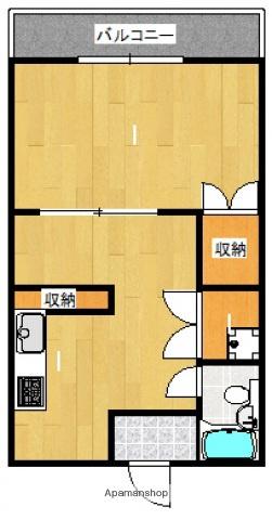 グローバル松川(1LDK/6階)の間取り写真