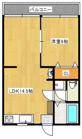デュウオコート東雲本町(1LDK/4階)の間取り写真