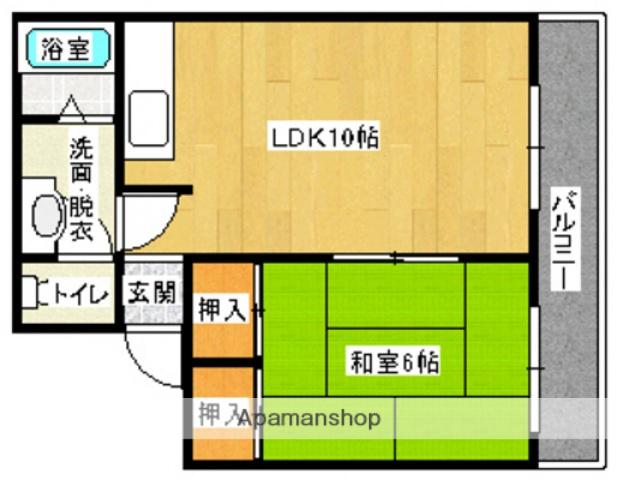 ニートハウス川端(1LDK/2階)の間取り写真