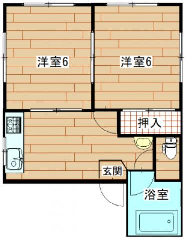 シティコーポ木坂(2DK/4階)の間取り写真