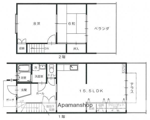 立川マンション(2LDK/1階)の間取り写真