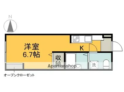 ソフィスコート吉島(ワンルーム/2階)の間取り写真