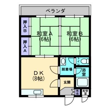 ヨシミマンション(2DK/1階)の間取り写真