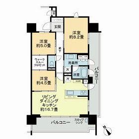 サーパス大州グランビューレジデンス(3LDK/12階)の間取り写真