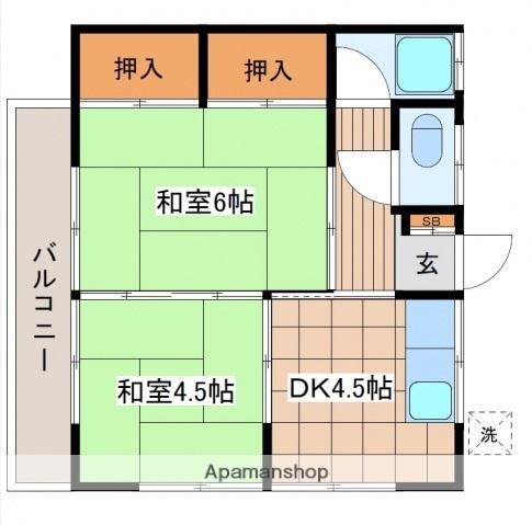 第三村島アパート(2K/2階)の間取り写真