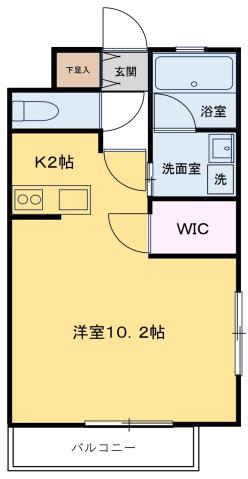 GREENSTREET弐番館(1K/2階)の間取り写真