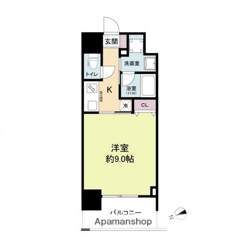 ブリリアンクラス河原町(1K/10階)の間取り写真