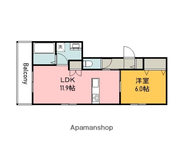 MAISON PLANTES(1LDK/1階)の間取り写真