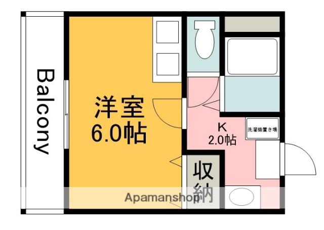 JSビル祇園(1K/2階)の間取り写真