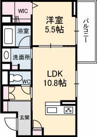 アブニールS(1LDK/4階)の間取り写真