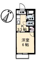 セフィラ渋木(1K/2階)の間取り写真