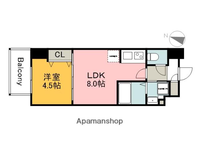 S-RESIDENCE広島駅イースト(1LDK/2階)の間取り写真