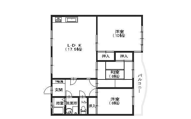 カルチェGP(3LDK/2階)の間取り写真