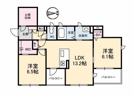 OAK FOREST(2LDK/3階)の間取り写真