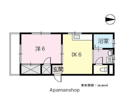 松広ビル(1DK/3階)の間取り写真