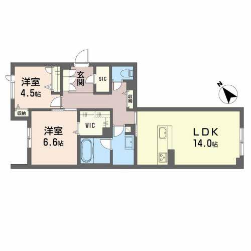 CASA REGIO MISUJI(2LDK/1階)の間取り写真