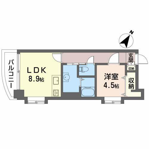 GOLD COURT 宝町(1LDK/10階)の間取り写真