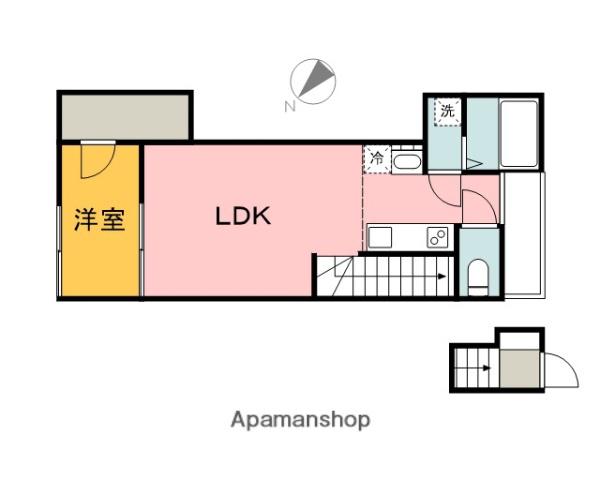 PABLO戸坂 A棟(1LDK/2階)の間取り写真