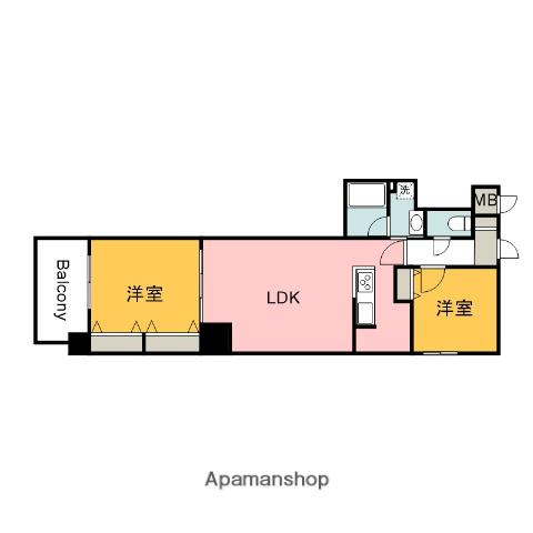 デュレーヴ国泰寺(1SLDK/14階)の間取り写真